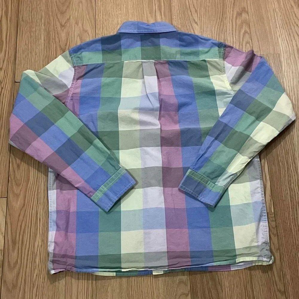 Gap Kids Boy’s XXL 14-16 Long Sleeve Button Up Shirt Color Block Preppy